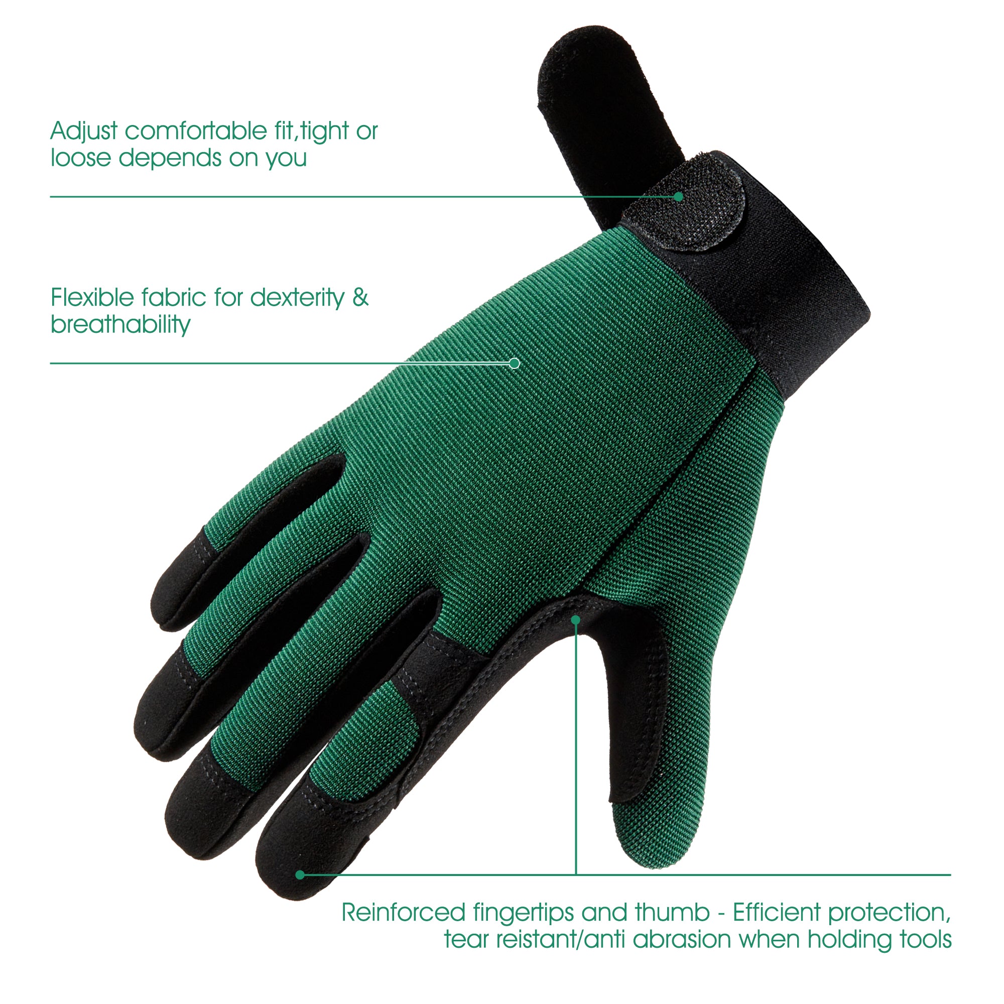 green thumb gardening gloves COOLJOB Thorn Proof Garden Gloves with Palm Cushion for Men, Rose Prun