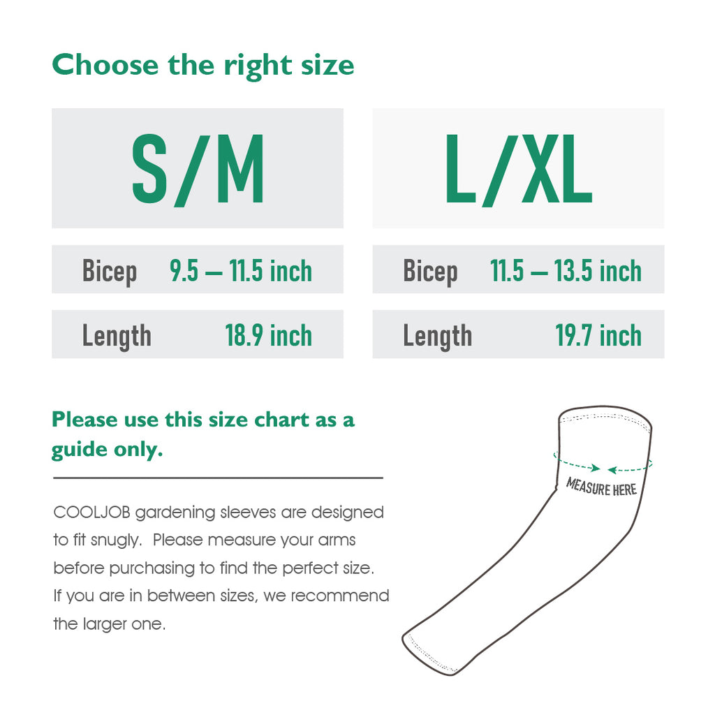 COOLJOB Gardening Sleeves UV Cooling Sun Protection Arm, UPF 50+