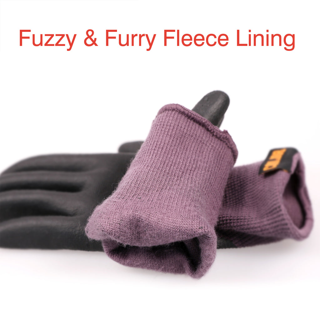 COOLJOB Winter Work Gloves with Anti-slip Grip, Touchscreen Microfoam Nitrile Dipped