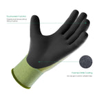 COOLJOB 2 Pairs Bamboo Touchscreen Gardening Work Gloves, Grippy Nitrile Rubber Coated