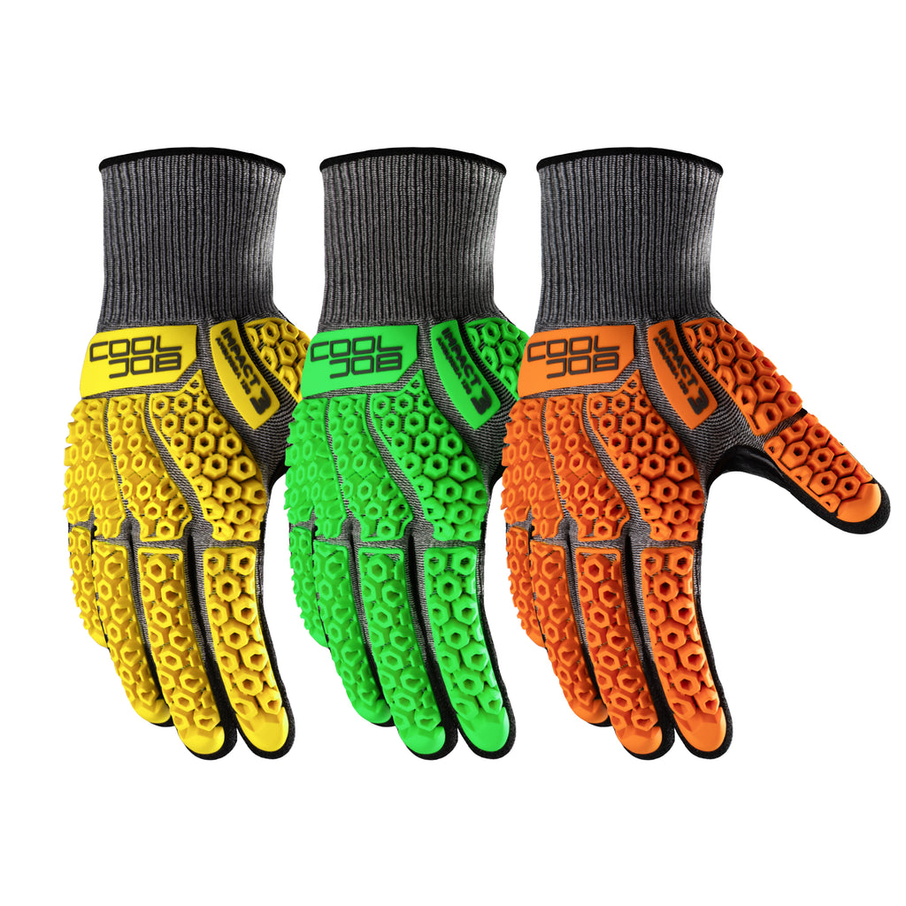 COOLJOB A5 Cut Resistant Gloves with Impact Resistant TPR, 1/3 Pair
