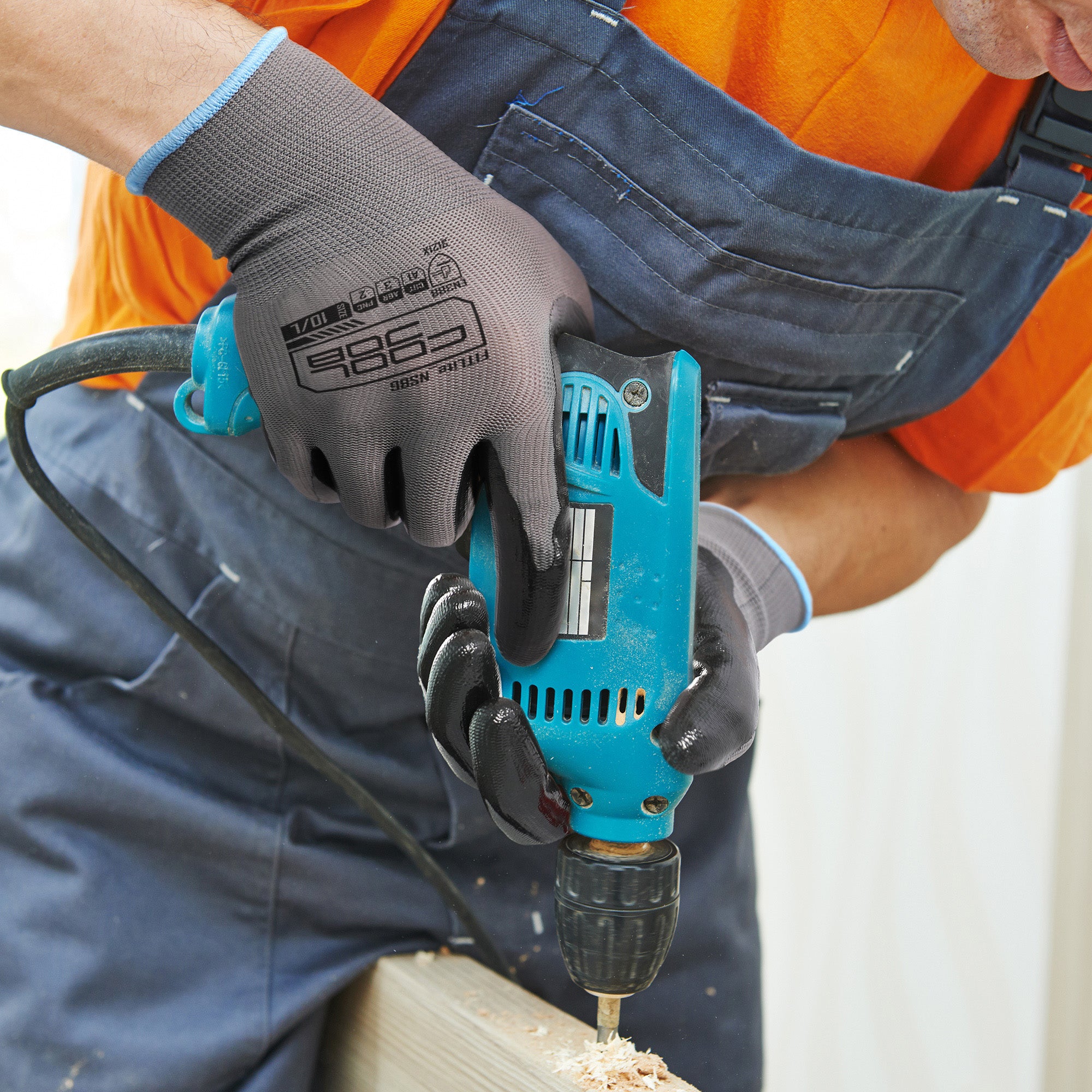 COOLJOB 10/20/60 Pairs Nitrile Dipped Safety Work Gloves with Grip, Non-slip Rubber Coated Bulk Garden Gloves
