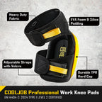 COOLJOB Professional Knee Pads with Heavy Duty Anti-Slip Cap, Comfortable Foam Cushion and Extra Thick Gel Padding