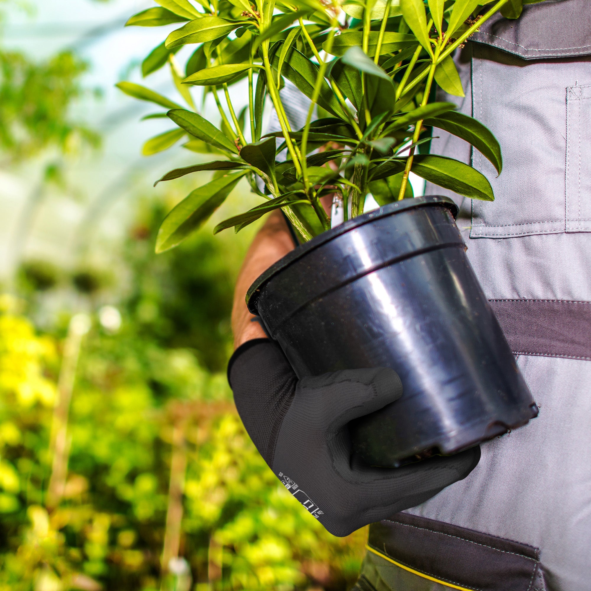 COOLJOB 120 Pairs Safety Work Gloves Pack Bulk with Grip PU Coating, Touchscreen（Black）