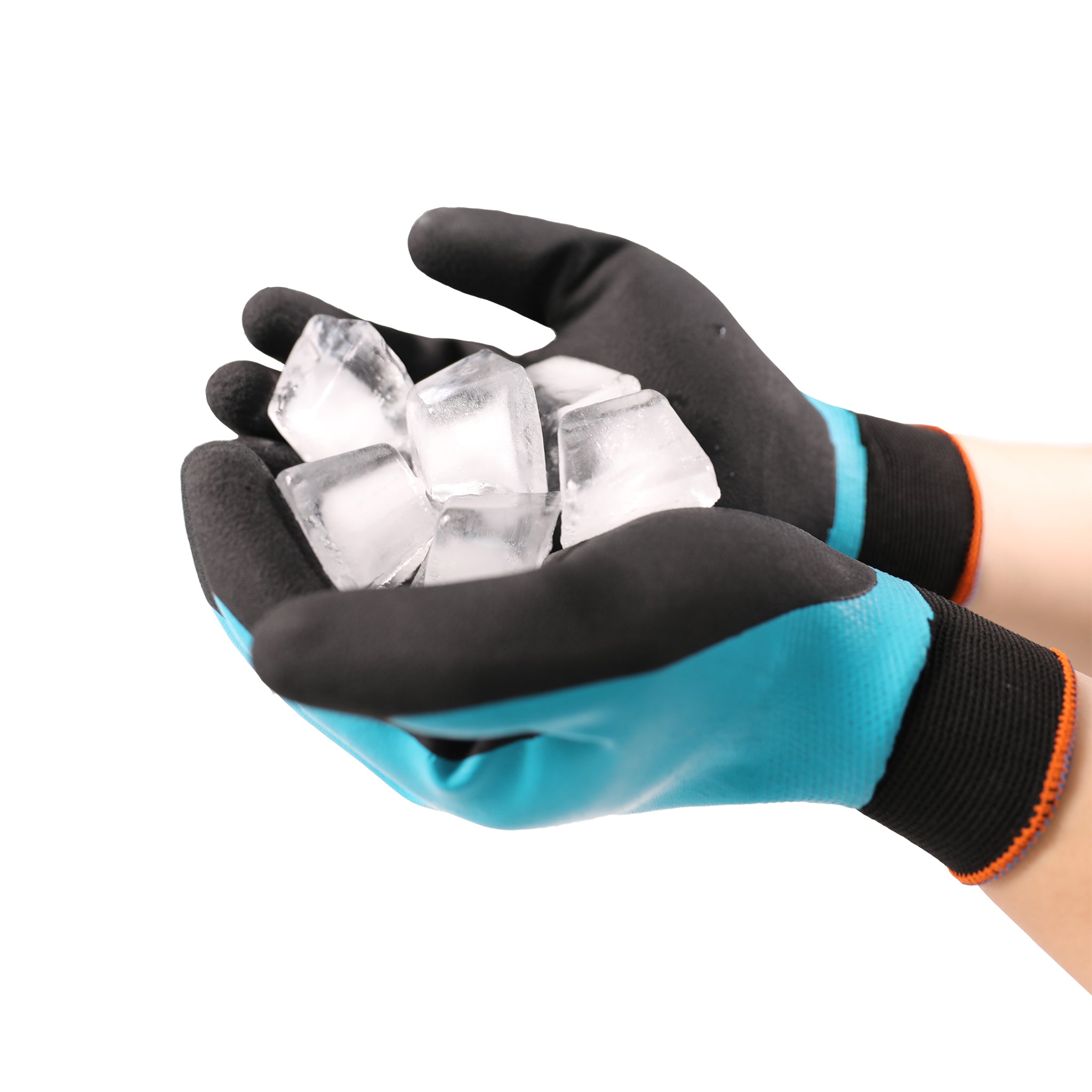 COOLJOB Waterproof Winter Freezer Gloves, Double Coated Rubber Safety Work Glvoes (Blue)