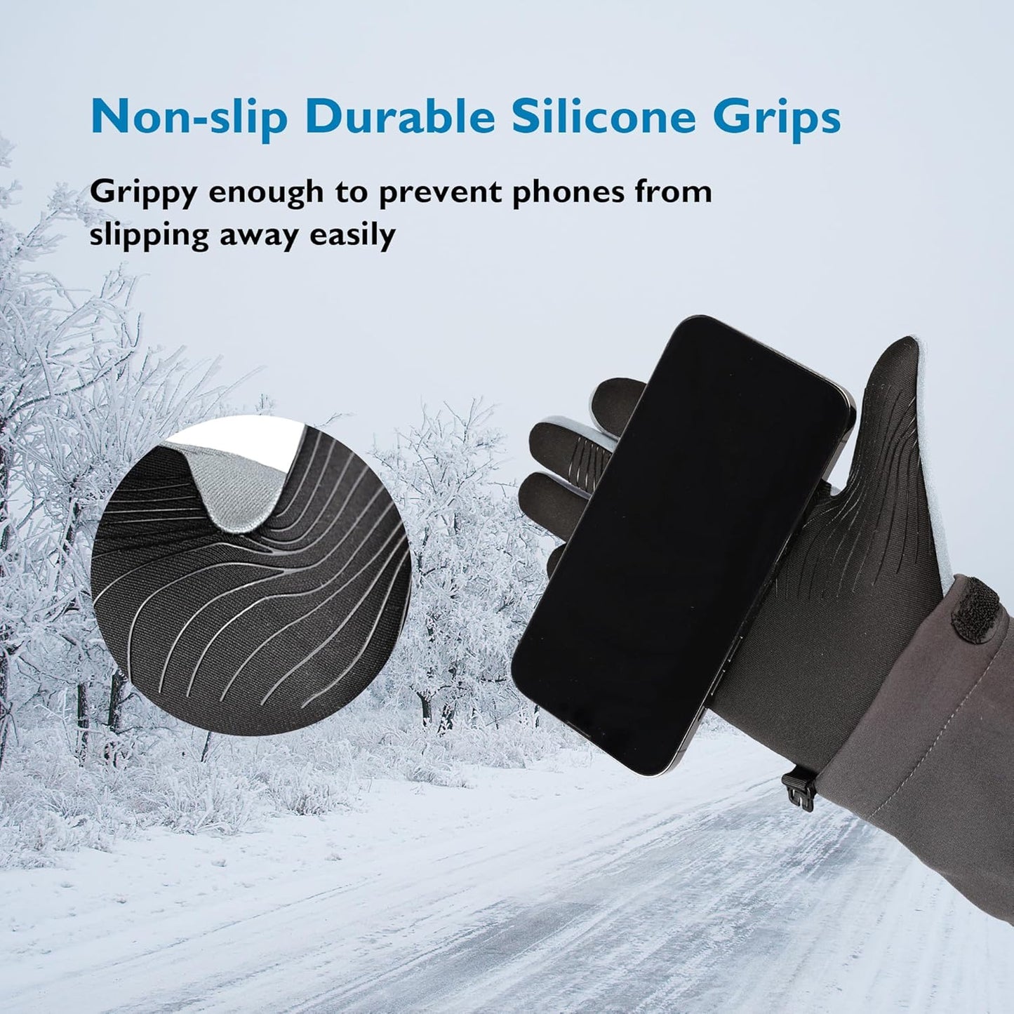 COOLJOB Touchscreen Winter Gloves, Windproof Thermal Warm Cold Weather Gloves