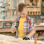 COOLJOB 2 Pairs Think Green Garde Gloves for kids, Rubber Coated Yard Work Gloves