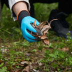 COOLJOB 2/6 Pairs Waterproof Gardening Work Gloves with grip, Double Rubber Coated (Blue)