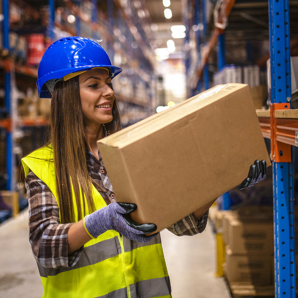 COOLJOB 10 Pairs Nitrile Dipped Safety Work Gloves with Grip, Non-slip Rubber Coated Bulk Garden Gloves(Pink&Purple)