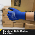 COOLJOB 12/60/120 Pairs Safety Work Gloves Pack Bulk with Grip PU Coating（Blue）