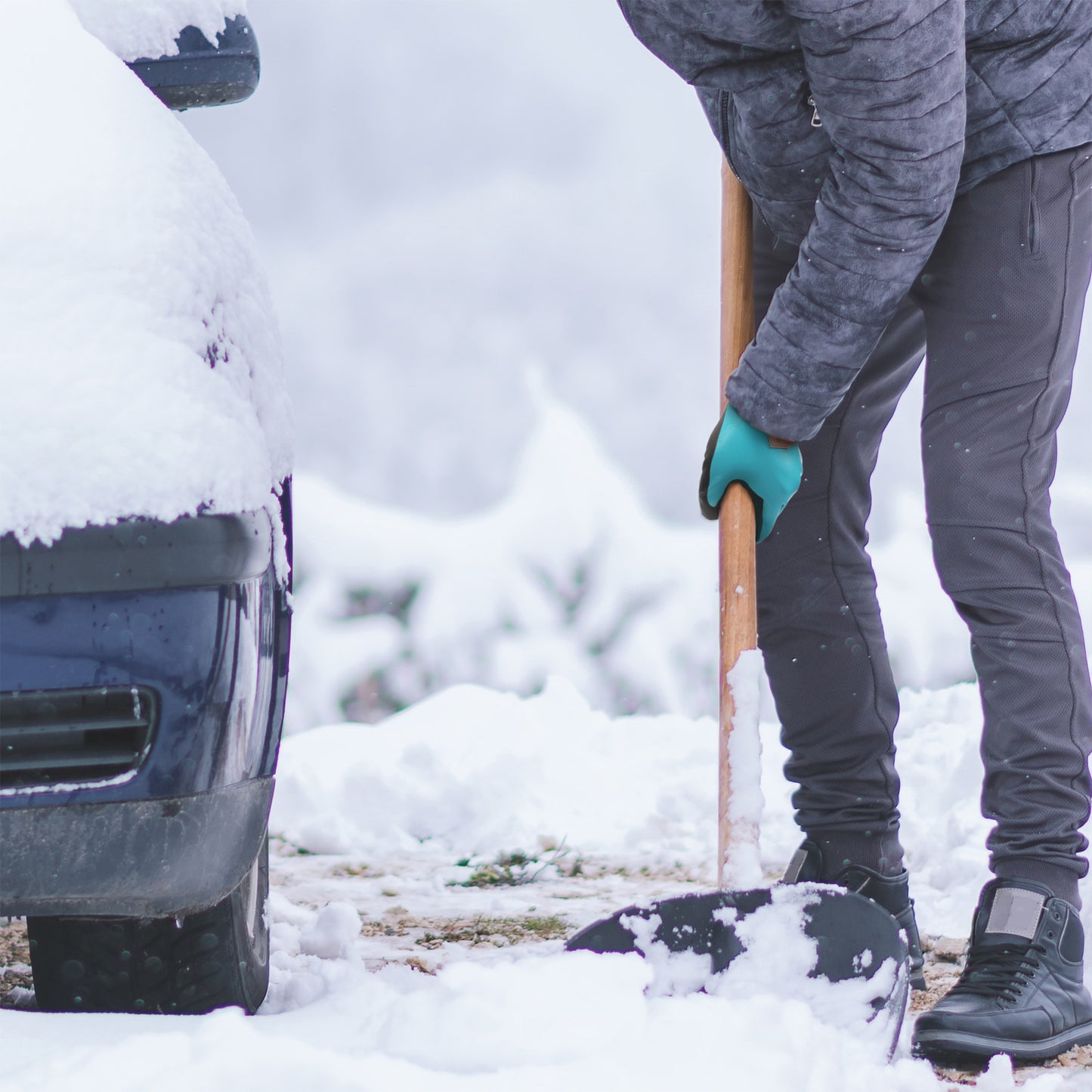 COOLJOB Waterproof Winter Freezer Gloves, Double Coated Rubber Safety Work Glvoes (Blue)