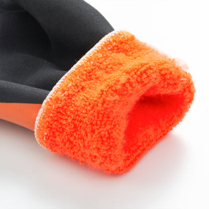COOLJOB Waterproof Winter Freezer Gloves, Double Coated Rubber Safety Work Gloves(Orange)