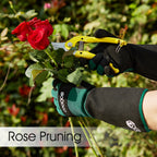 COOLJOB Thorn Proof Rose Pruning Garden Gloves, Longer Sleeve, Puncture Resistant (Green)