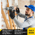 COOLJOB Mechanic Safety Work Gloves, Enhanced Anti-Slip Grip Tactical Gloves, Touchscreen (Black)