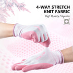 COOLJOB 2/6/12 Pairs Gardening Gloves for Women Ladies, Breathable Rubber Coated for Yard Garden, Sakura Pink & Light Blue
