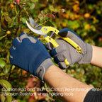 COOLJOB Thorn Proof Garden Gloves with Touchscreen Fingers (Navy)