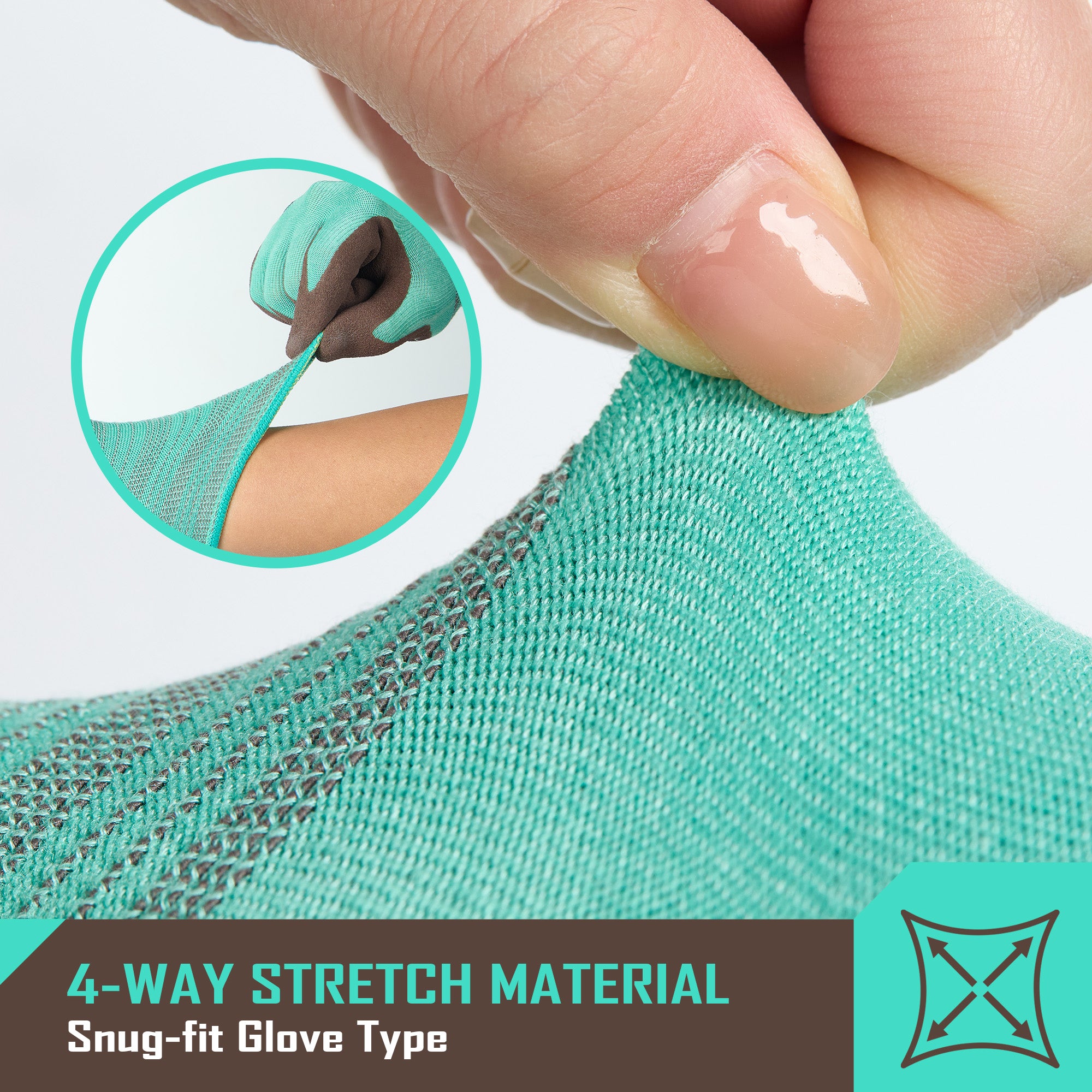 COOLJOB 2 Pairs Breathable Gardening Gloves, Stretch Soft Modal Base with Non Slip Rubber Coating