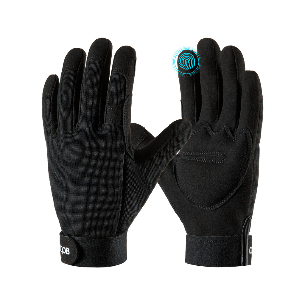 COOLJOB Thorn Proof Garden Gloves with Touchscreen Fingers (Black)
