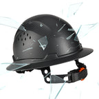 COOLJOB Full Brim Hard Hat, Vented Construction Safety Helmet OSHA Approved, 6-Point Ratchet Suspension