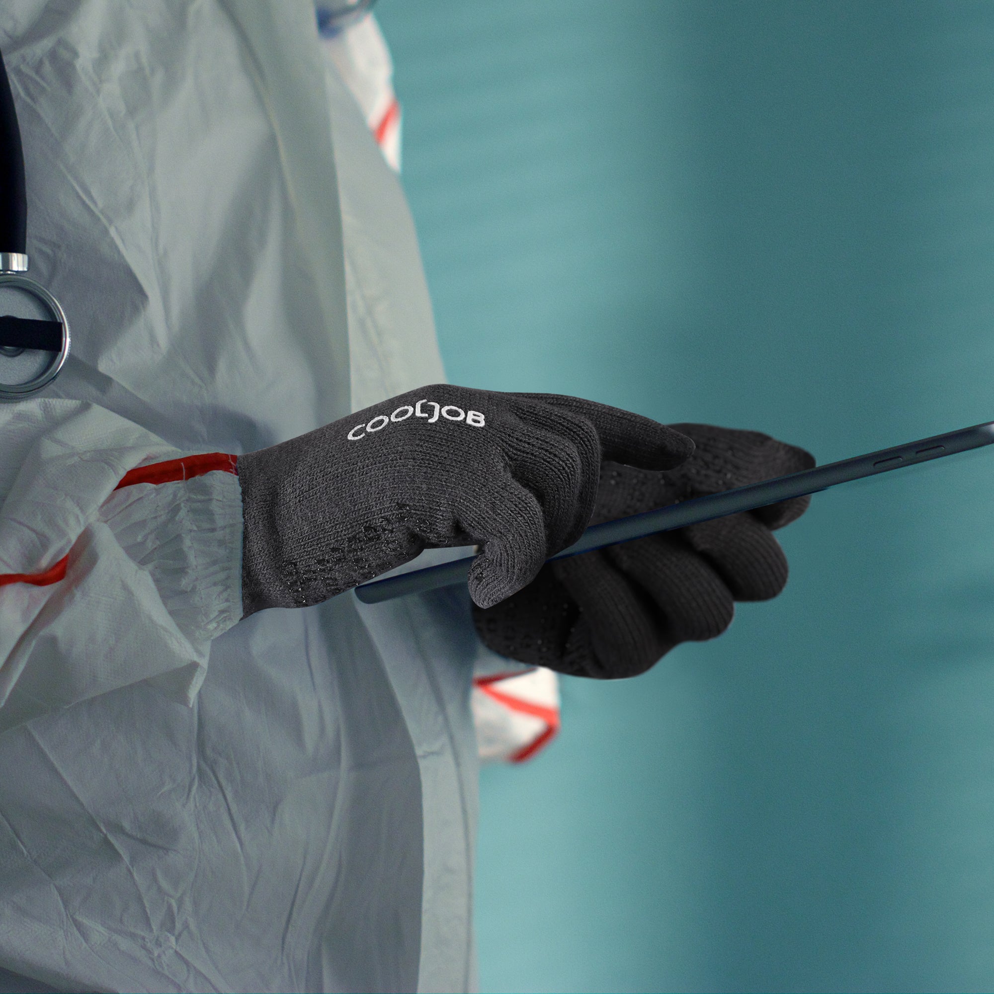 COOLJOB Warm Fleece Knit Winter Gloves, Touch Screen Fingers, Non-slip Silicone Grip and Elastic Cuff