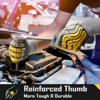 COOLJOB TPR Impact Resistant Safety Work Gloves with Grip ( Blue, Yellow )