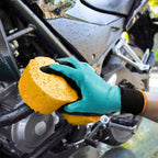 COOLJOB 2/6 Pairs Waterproof Gardening Work Gloves with grip, Double Rubber Coated (Blue)