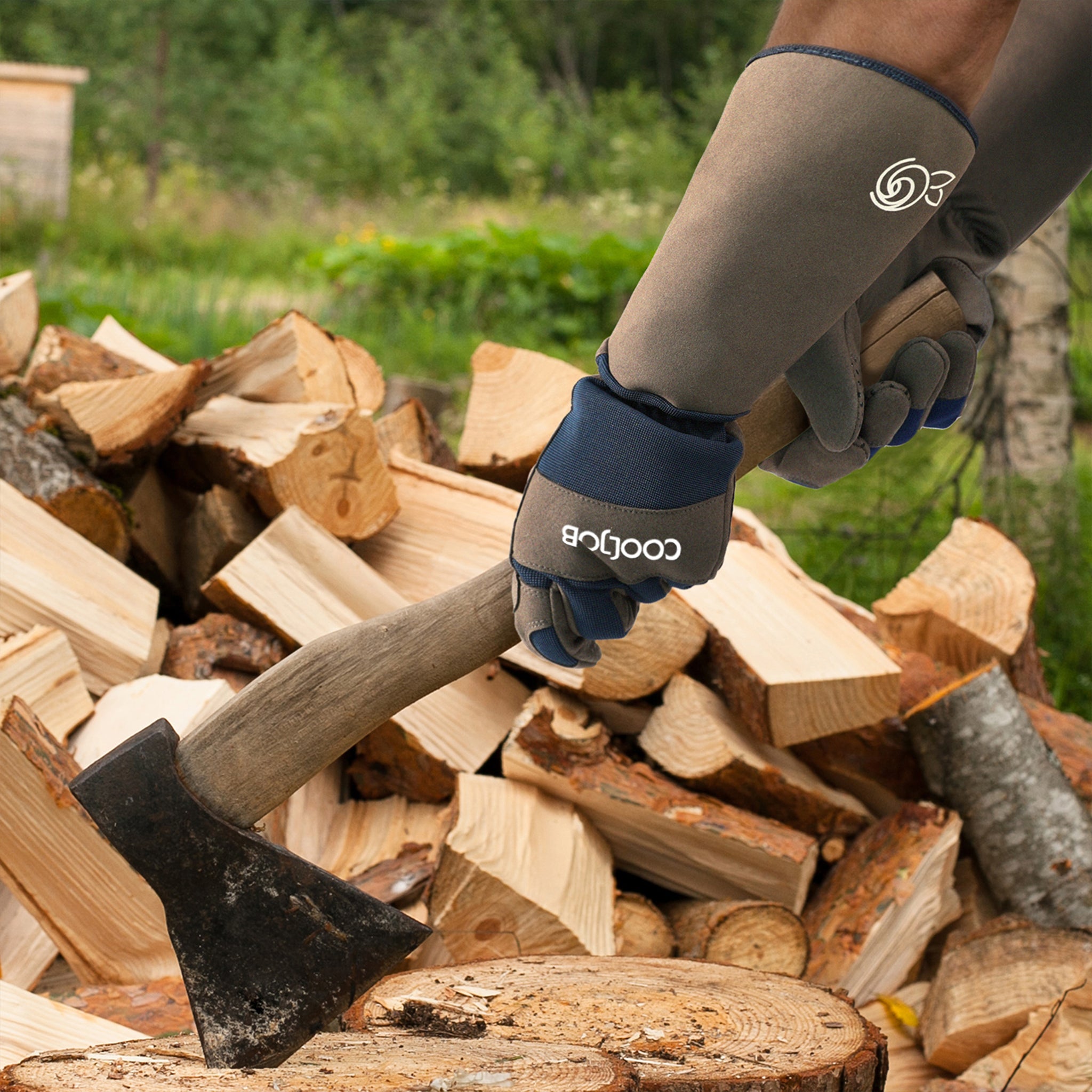 COOLJOB Thorn Proof Rose Pruning Garden Gloves, Longer Sleeve, Puncture Resistant (Blue)