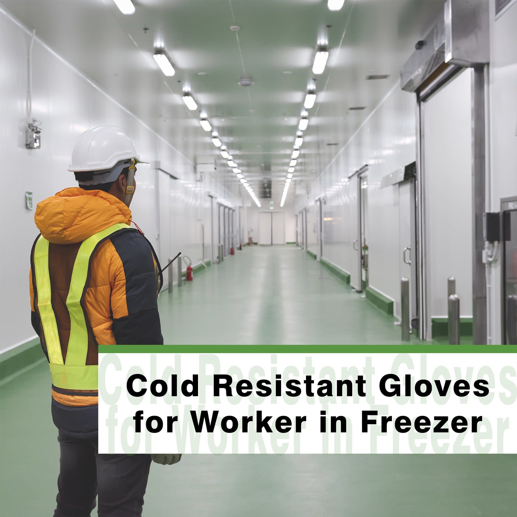 COOLJOB Think Green Thick Fleece Lined Winter Thermal Warm Freezer Work Gloves, Non-Slip Grip