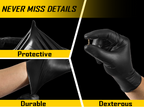 COOLJOB 5 Mil Black Disposable Nitrile Gloves, Heavy-Duty for Household Cleaning, Cooking, Working, Powder Free