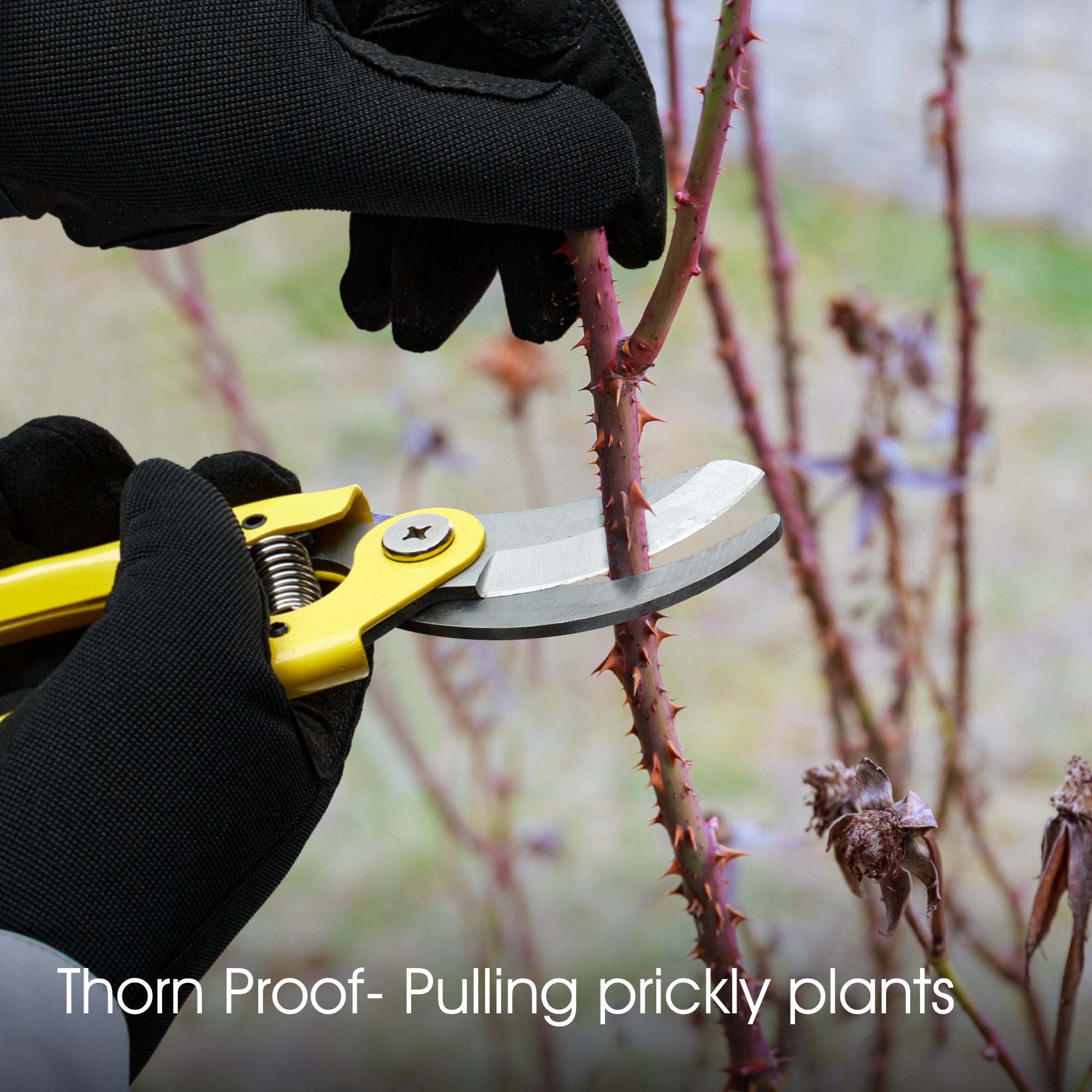 COOLJOB Thorn Proof Garden Gloves with Touchscreen Fingers (Black)