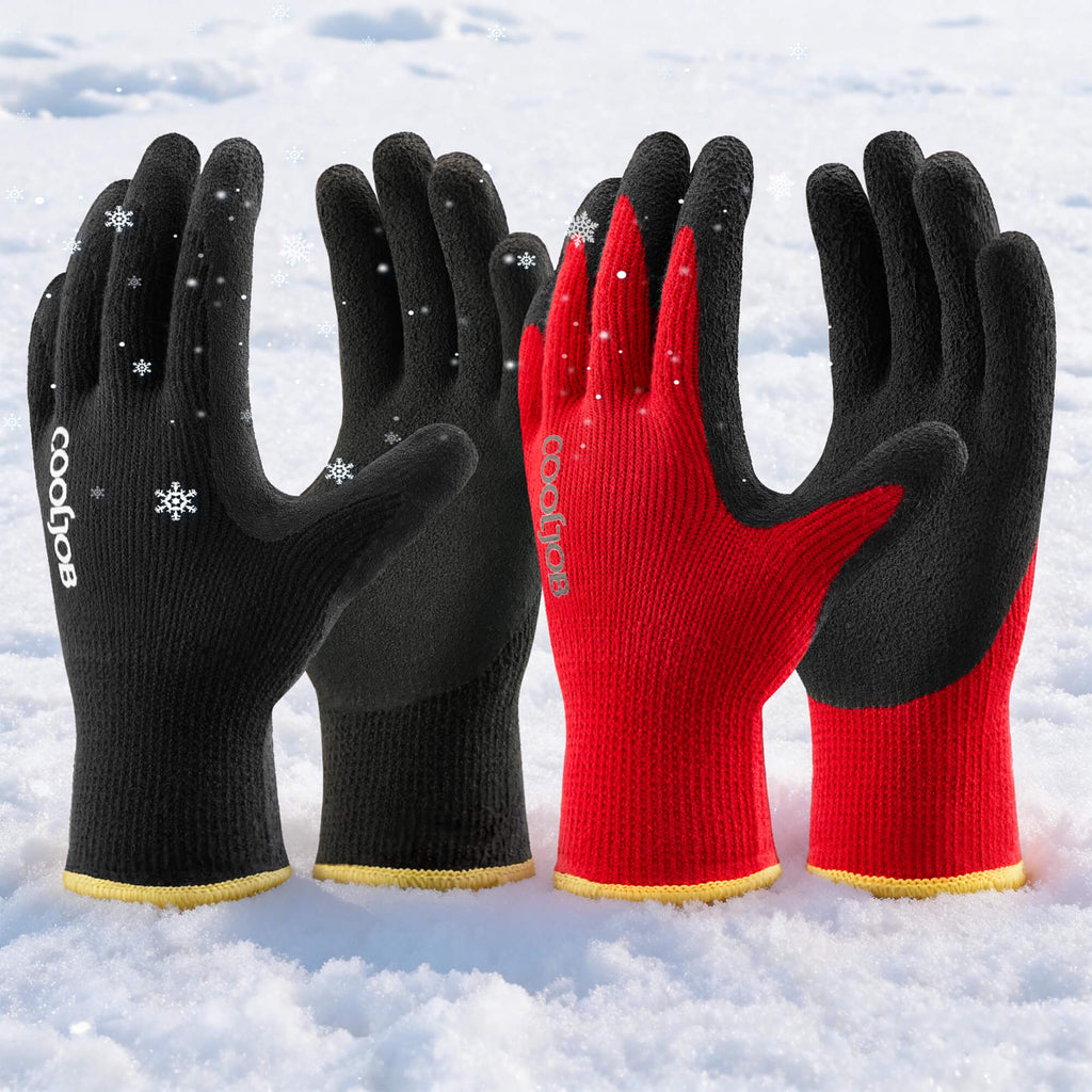 COOLJOB Winter Warm Work Gloves for Men and Women, Thermal Insulated Freezer Gloves for Work Below Zero, 2 Pairs