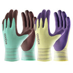 COOLJOB 2 Pairs Breathable Gardening Gloves, Stretch Soft Modal Base with Non Slip Rubber Coating