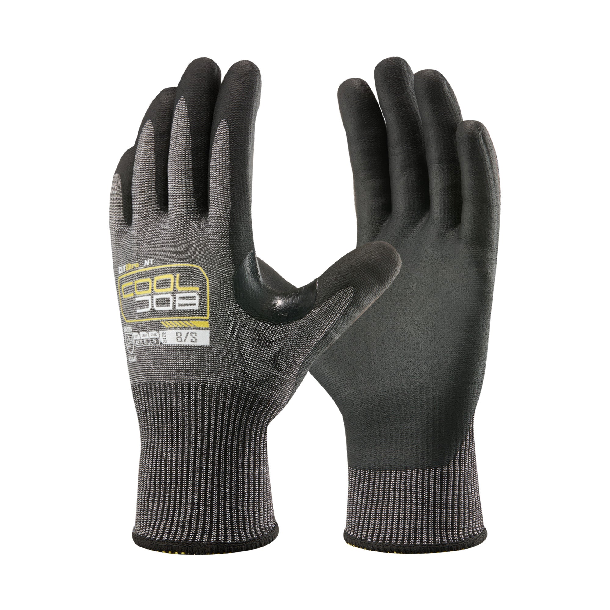COOLJOB 3 Pairs A9 Cut Resistant Fishing Gloves, Touchscreen, Safety Work Gloves (Grey / Blue)