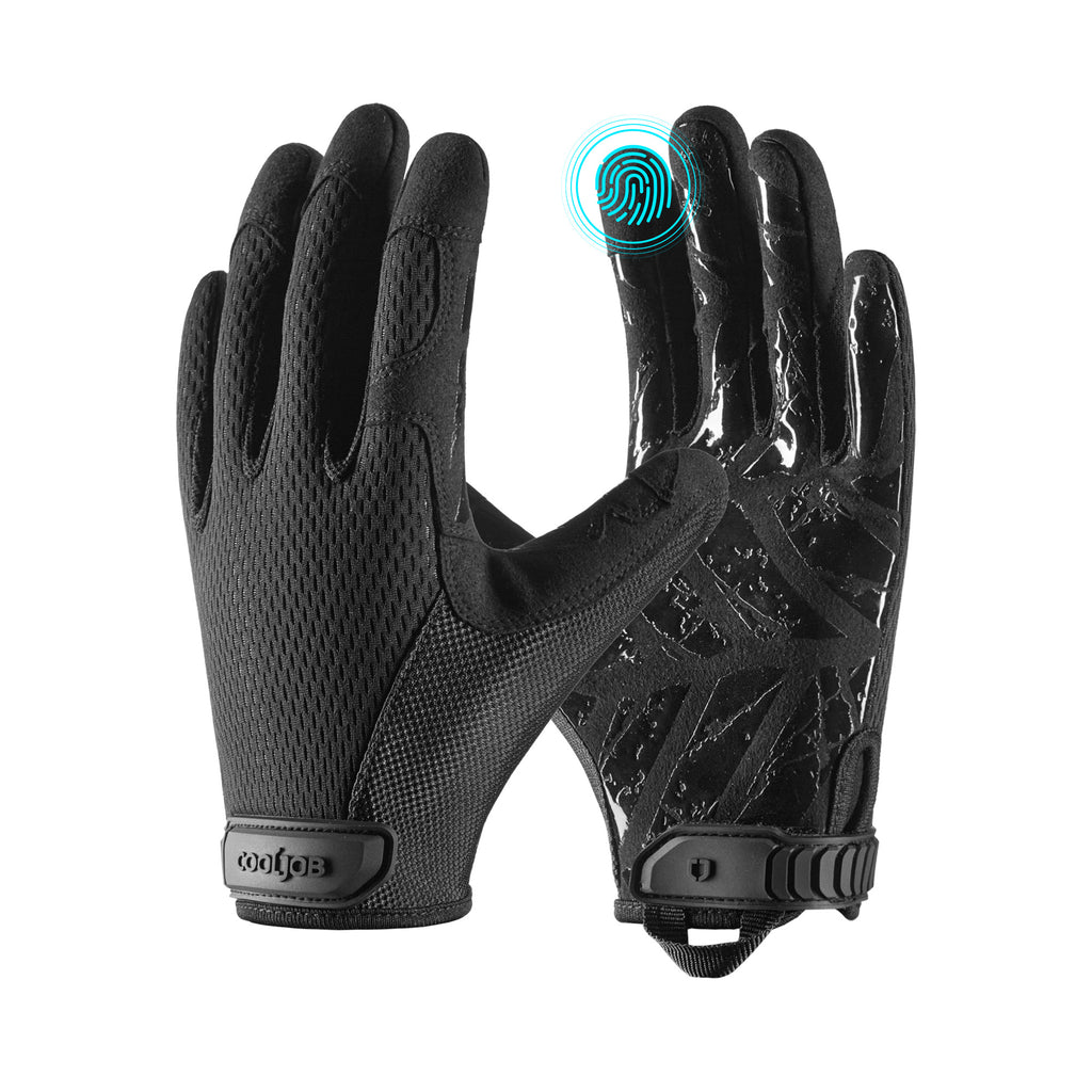 COOLJOB Mechanic Safety Work Gloves, Enhanced Anti-Slip Grip Tactical Gloves, Touchscreen (Black)