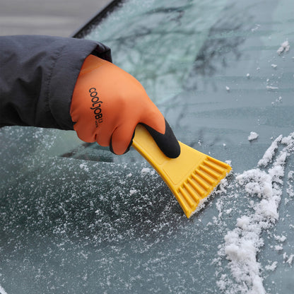 COOLJOB Waterproof Winter Freezer Gloves, Double Coated Rubber Safety Work Gloves(Orange)