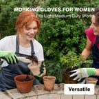 COOLJOB 3 Pairs Think Green Gardening Work Gloves, 100% Recycled Polyester with Rubber Coated