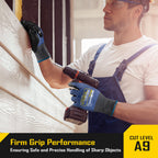 COOLJOB 3 Pairs A9 Cut Resistant Fishing Gloves, Touchscreen, Safety Work Gloves