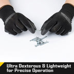 COOLJOB 12/60/120 Pairs Safety Work Gloves Pack Bulk with Grip PU Coating（Black）