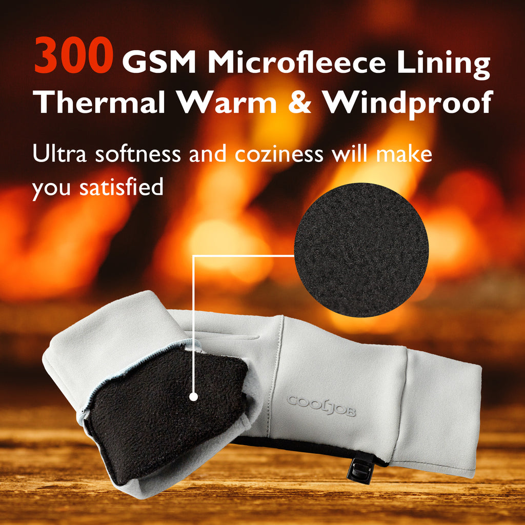 COOLJOB Touchscreen Winter Gloves, Windproof Thermal Warm Cold Weather Gloves