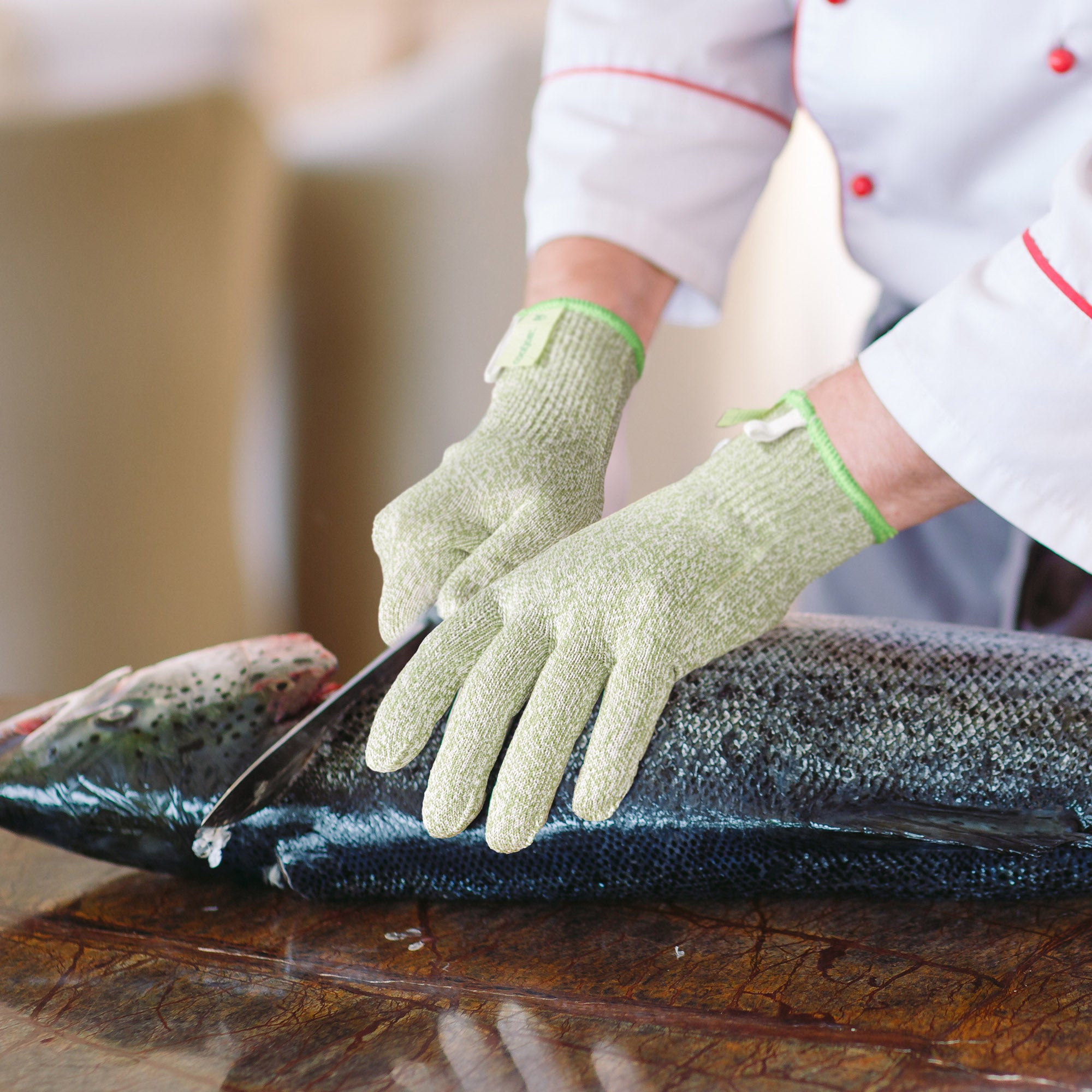 COOLJOB Food Grade Cut Resistant Gloves, Bamboo Rayon Safety Work Gloves Level 5 A3 Cutting Protection