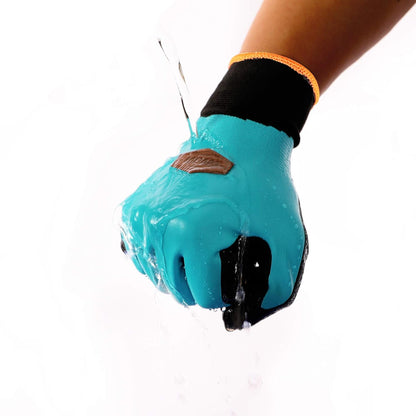 COOLJOB Waterproof Winter Freezer Gloves, Double Coated Rubber Safety Work Glvoes (Blue)