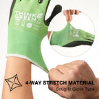 COOLJOB 3 Pairs Think Green Gardening Work Gloves, 100% Recycled Polyester with Rubber Coated
