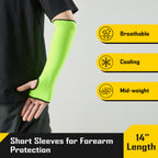 COOLJOB 3 Pairs 14/18in A4 Cut Resistant Sleeves with Thumb Hole, UV Sun Protection Arm Sleeves