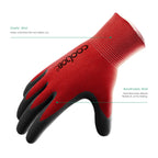 COOLJOB 2/6 Pairs Gardening Gloves for Men, Breathable Rubber Coated for Garden Weeding Landscaping