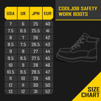 COOLJOB Goodyear Welt Steel Toe Shoes for Men, Full Grain Leather Safety Work Boots, Non-slip EVA Outsole
