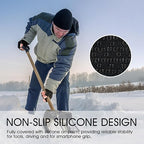 COOLJOB 2 Pairs Warm Knit Fingerless Gloves, Half Finger Winter Stretchy Mittens with Non-Slip Silicone Grip