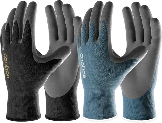 COOLJOB 2/60/120 Pairs Micro-Foam Nitrile Safety Work Garden Gloves with Touchscreen Fingers