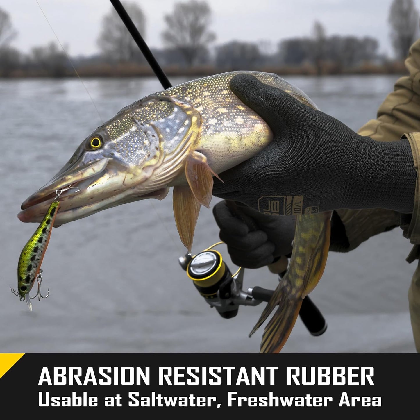 COOLJOB A3 Cut Resistant Fishing Gloves, Touchscreen Safety Work Gloves