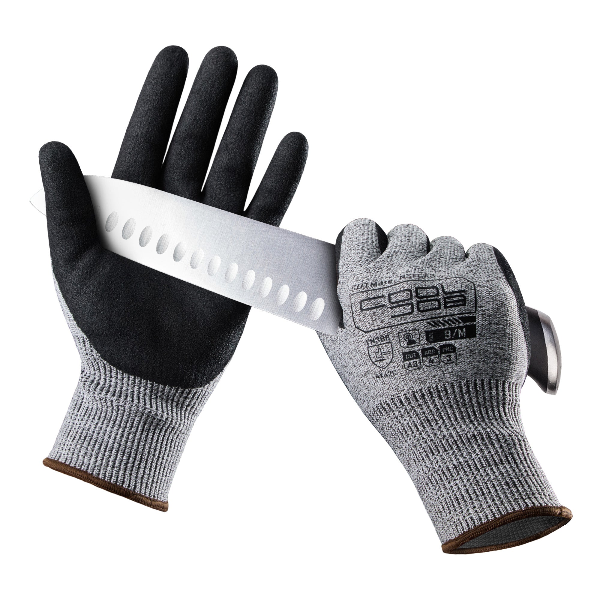 COOLJOB A3 Cut Resistant Safety Work Gloves, Touchscreen, Fishing Gloves