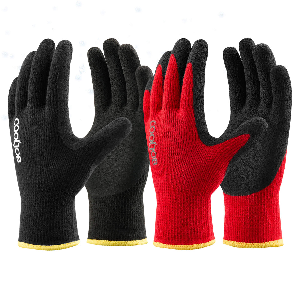 COOLJOB Winter Warm Work Gloves for Men and Women, Thermal Insulated Freezer Gloves for Work Below Zero, 2 Pairs